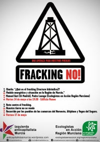 ¡Fracking no! Actos contra el fracking en mayo en Murcia